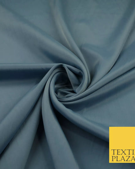 DENIM GREY Plain Dyed Silky French Crepe de Chine Fabric Material Dress 44" 9012