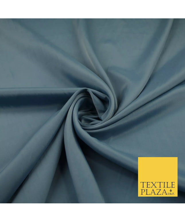 DENIM GREY Plain Dyed Silky French Crepe de Chine Fabric Material Dress 44" 9012