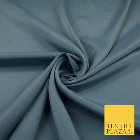 DENIM GREY Plain Dyed Silky French Crepe de Chine Fabric Material Dress 44" 9012