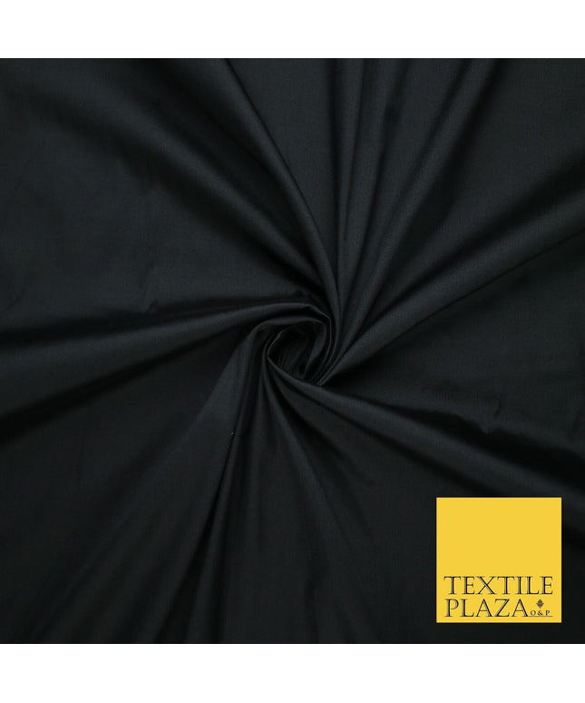 DOUBLE BLACK Premium Plain Dyed Faux Matte Silk TAFFETA Dress Fabric Material 8746