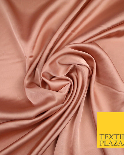 DUSTY PEACH  Fine Silky Smooth Liquid Sateen Satin Dress Fabric Drape Lining Material 7009