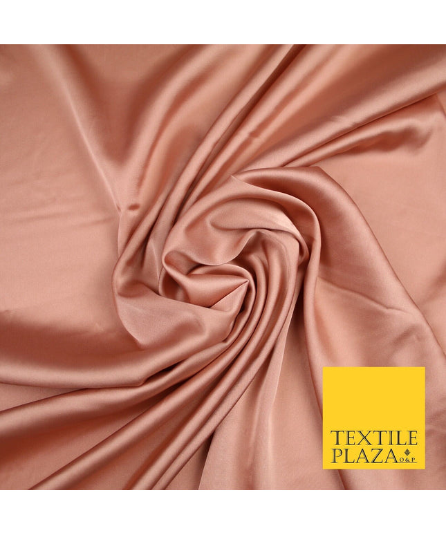 DUSTY PEACH  Fine Silky Smooth Liquid Sateen Satin Dress Fabric Drape Lining Material 7009
