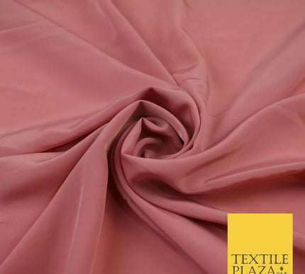 DUSTY PINK Plain Dyed Silky French Crepe de Chine Fabric Material Dress 44" 9023