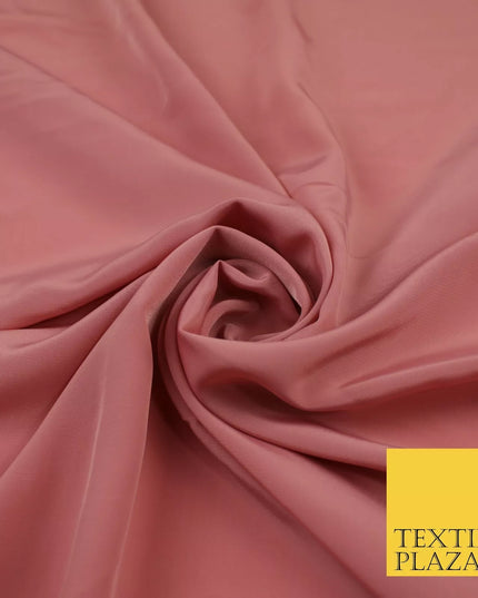 DUSTY PINK Plain Dyed Silky French Crepe de Chine Fabric Material Dress 44" 9023