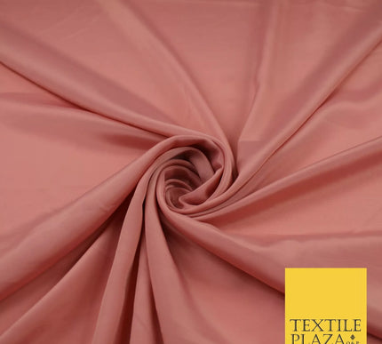 DUSTY PINK PEACH Plain Dyed Silky French Crepe de Chine Fabric Material Dress 44" 9019