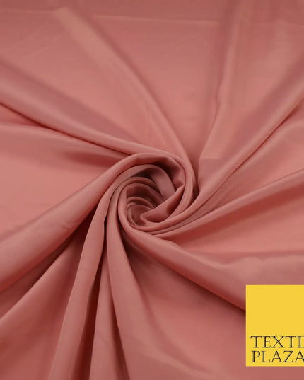 DUSTY PINK PEACH Plain Dyed Silky French Crepe de Chine Fabric Material Dress 44" 9019