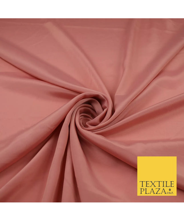 DUSTY PINK PEACH Plain Dyed Silky French Crepe de Chine Fabric Material Dress 44" 9019