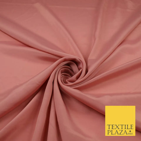 DUSTY PINK PEACH Plain Dyed Silky French Crepe de Chine Fabric Material Dress 44" 9019