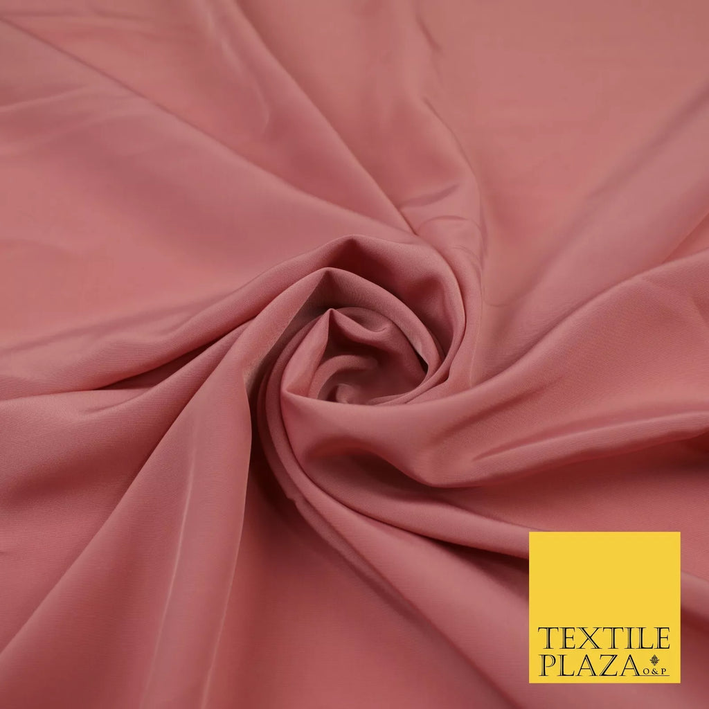 DUSTY PINK Plain Dyed Silky French Crepe de Chine Fabric Material Dress 44" 9023