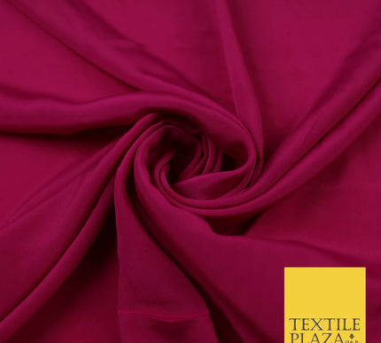 FUCHSIA Plain Dyed Silky French Crepe de Chine Fabric Material Dress 44" 9036