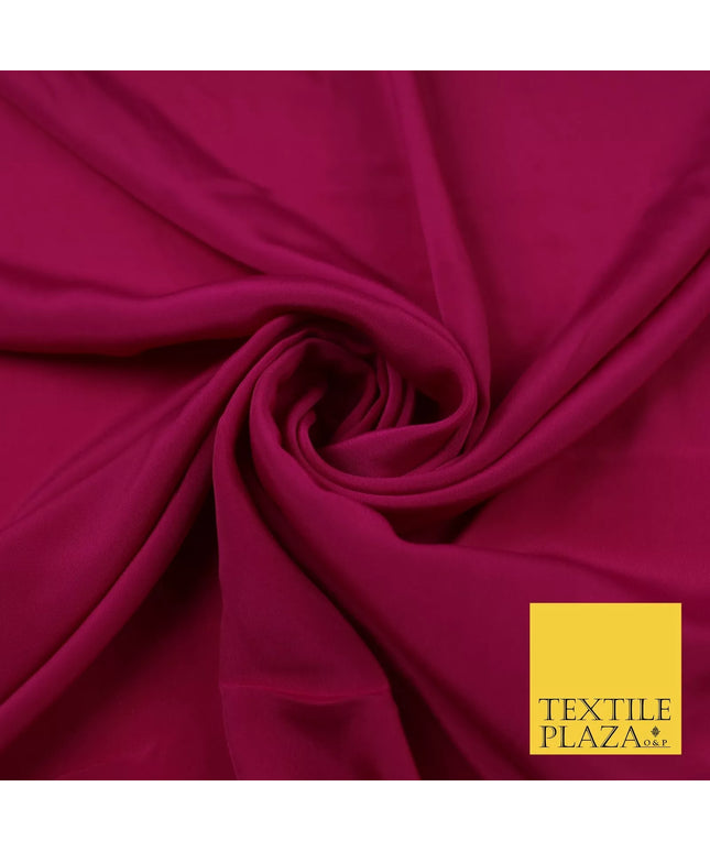 FUCHSIA Plain Dyed Silky French Crepe de Chine Fabric Material Dress 44" 9036