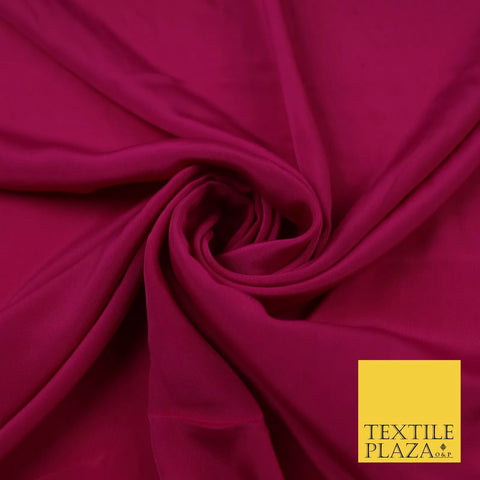 FUCHSIA Plain Dyed Silky French Crepe de Chine Fabric Material Dress 44" 9036