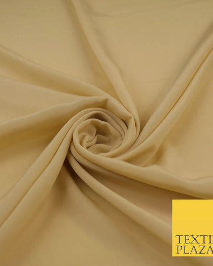 GOLD Plain Dyed Silky French Crepe de Chine Fabric Material Dress 44" 9003