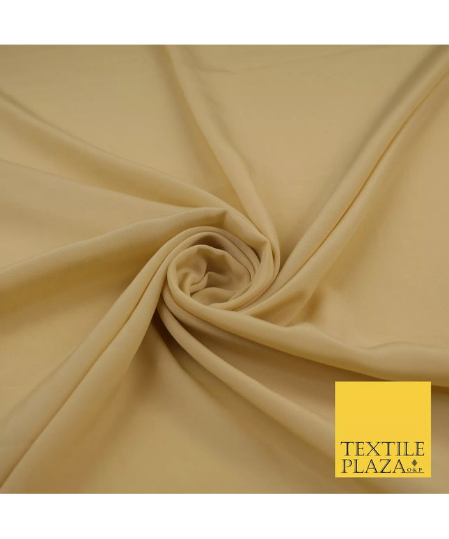 GOLD Plain Dyed Silky French Crepe de Chine Fabric Material Dress 44" 9003