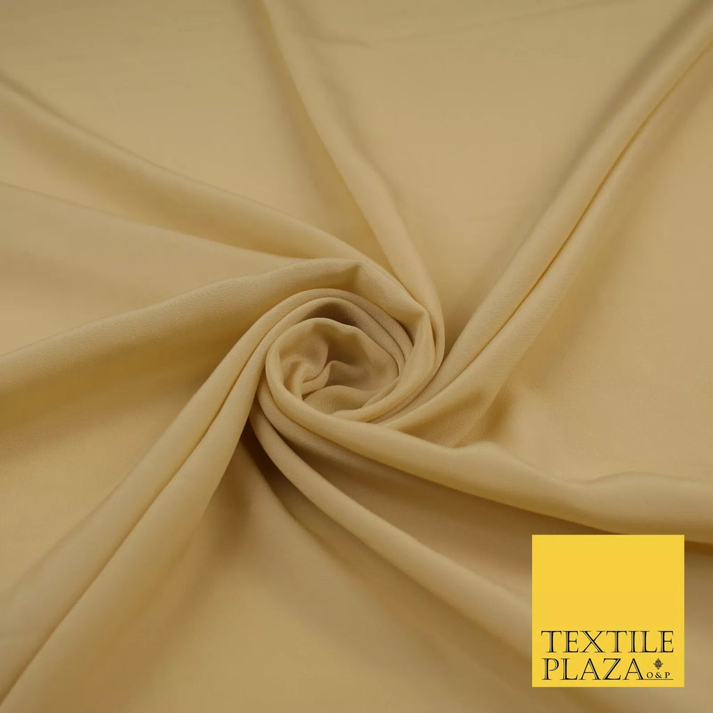 GOLD Plain Dyed Silky French Crepe de Chine Fabric Material Dress 44" 9003