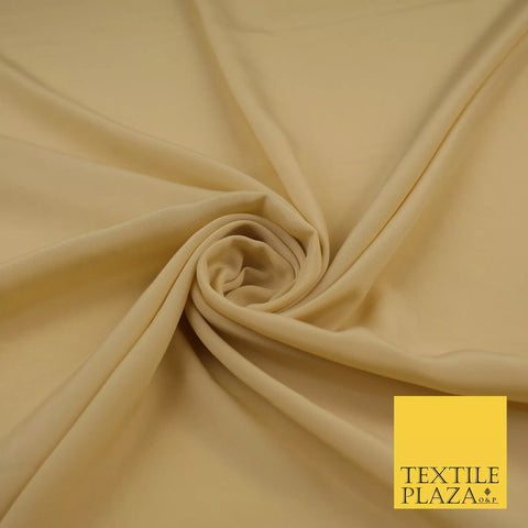 GOLD Plain Dyed Silky French Crepe de Chine Fabric Material Dress 44" 9003