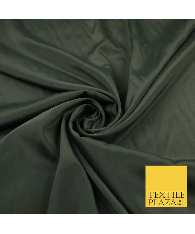 GREEN GREY 2 Plain Dyed Silky French Crepe de Chine Fabric Material Dress 44" 9010