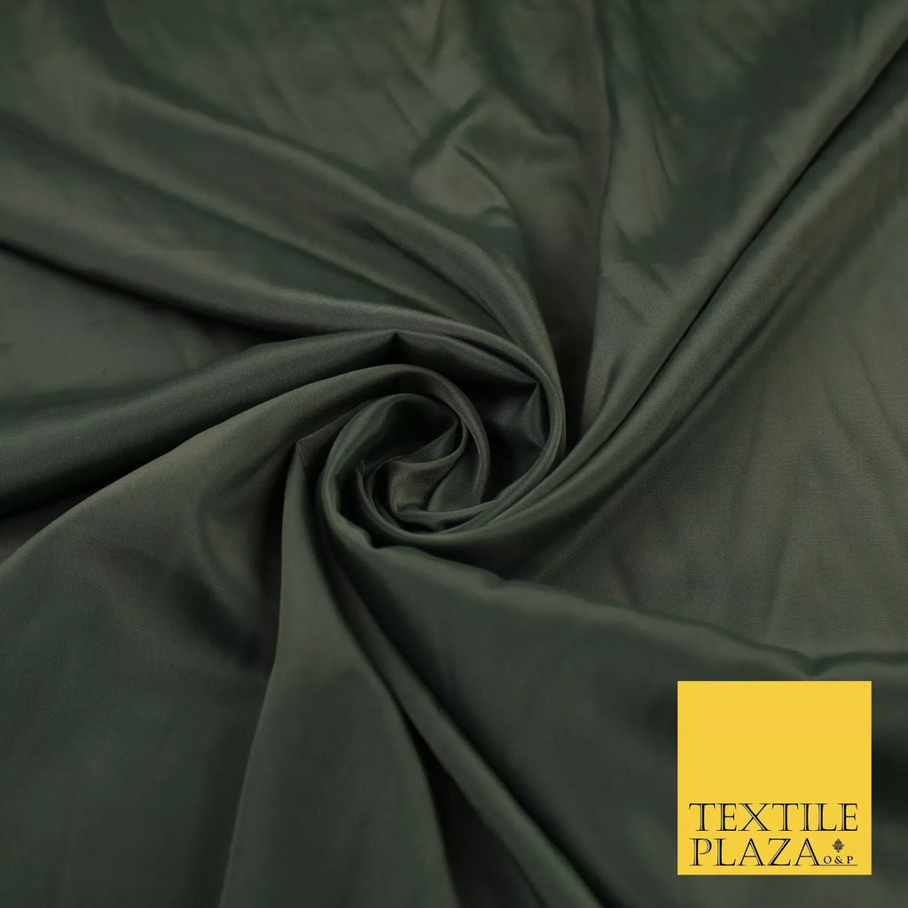 GREEN GREY 2 Plain Dyed Silky French Crepe de Chine Fabric Material Dress 44" 9010