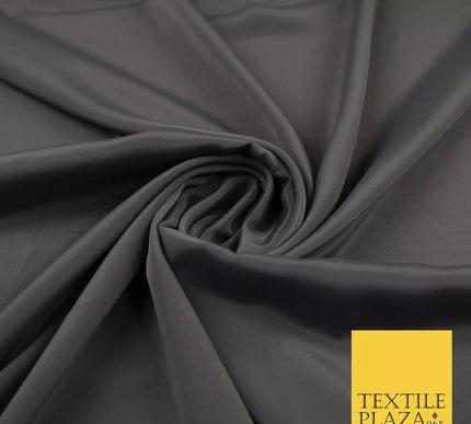 GREY Plain Dyed Silky French Crepe de Chine Fabric Material Dress 44" 8996