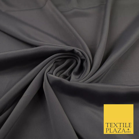 GREY Plain Dyed Silky French Crepe de Chine Fabric Material Dress 44" 8996