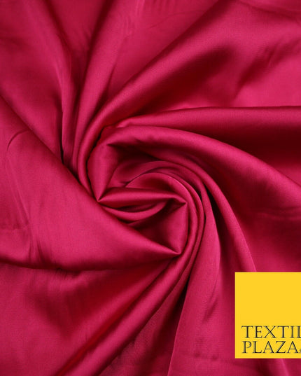 HOT PINK  Fine Silky Smooth Liquid Sateen Satin Dress Fabric Drape Lining Material 7038