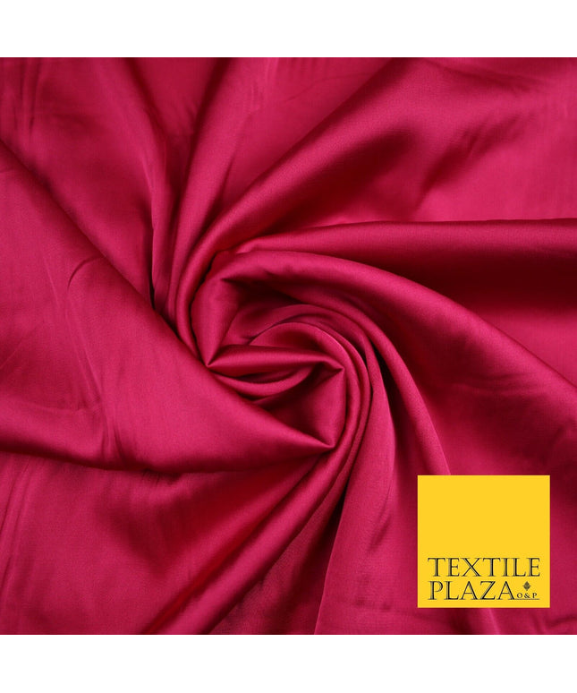 HOT PINK  Fine Silky Smooth Liquid Sateen Satin Dress Fabric Drape Lining Material 7038