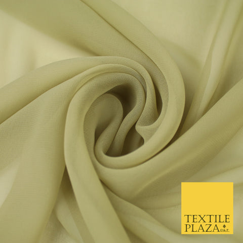 LIGHT KHAKI Premium Plain Dyed Chiffon Fine Soft Georgette Sheer Dress Fabric 8295