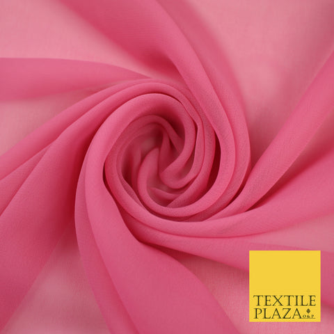 ROSE PINK Premium Plain Dyed Chiffon Fine Soft Georgette Sheer Dress Fabric 8330