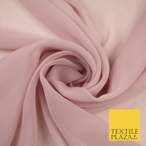 LIGHT DUSTY PINK Premium Plain Dyed Chiffon Fine Soft Georgette Sheer Dress Fabric 8345