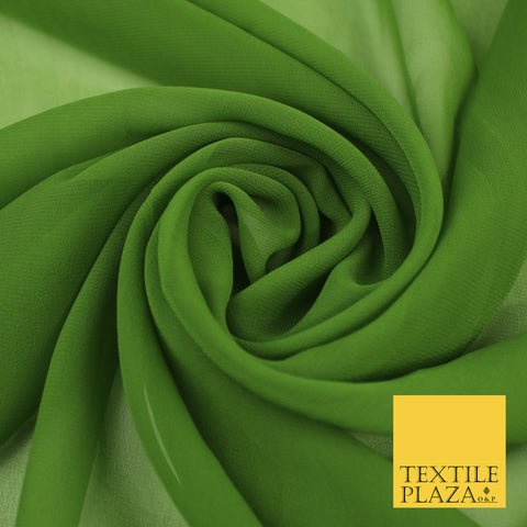 OLIVE GREEN Premium Plain Dyed Chiffon Fine Soft Georgette Sheer Dress Fabric 8351