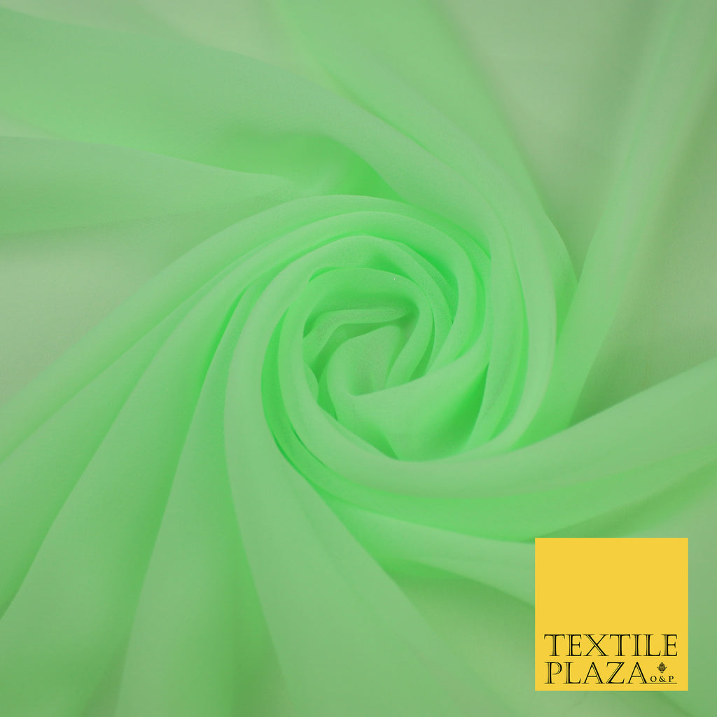 MINT GREEN Premium Plain Dyed Chiffon Fine Soft Georgette Sheer Dress Fabric 8356