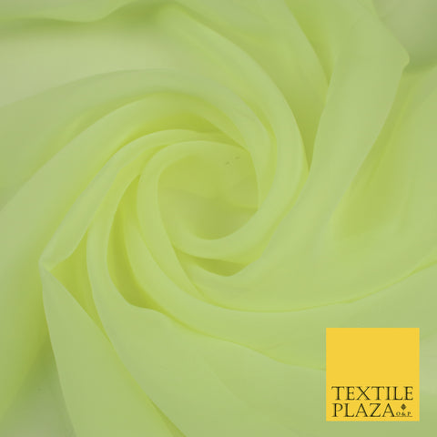 LEMON Premium Plain Dyed Chiffon Fine Soft Georgette Sheer Dress Fabric 8357