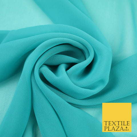 DEEP CADET BLUE Premium Plain Dyed Chiffon Fine Soft Georgette Sheer Dress Fabric 8364