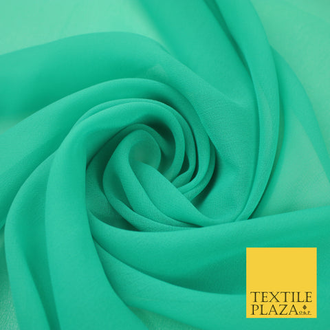 SEA GREEN Premium Plain Dyed Chiffon Fine Soft Georgette Sheer Dress Fabric 8365