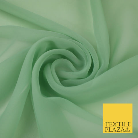 LAUREL GREEN Premium Plain Dyed Chiffon Fine Soft Georgette Sheer Dress Fabric 8367