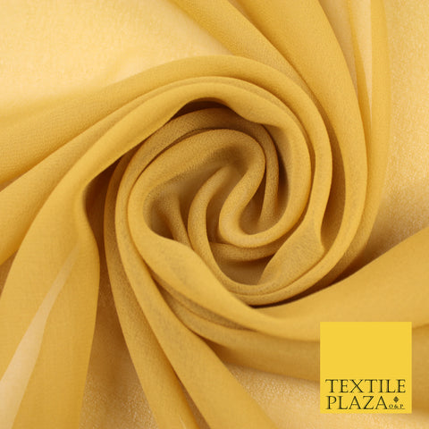 VEGAS GOLD Premium Plain Dyed Chiffon Fine Soft Georgette Sheer Dress Fabric 8395