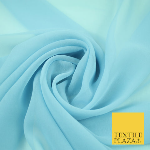 DUSTY BLUE Premium Plain Dyed Chiffon Fine Soft Georgette Sheer Dress Fabric 8407