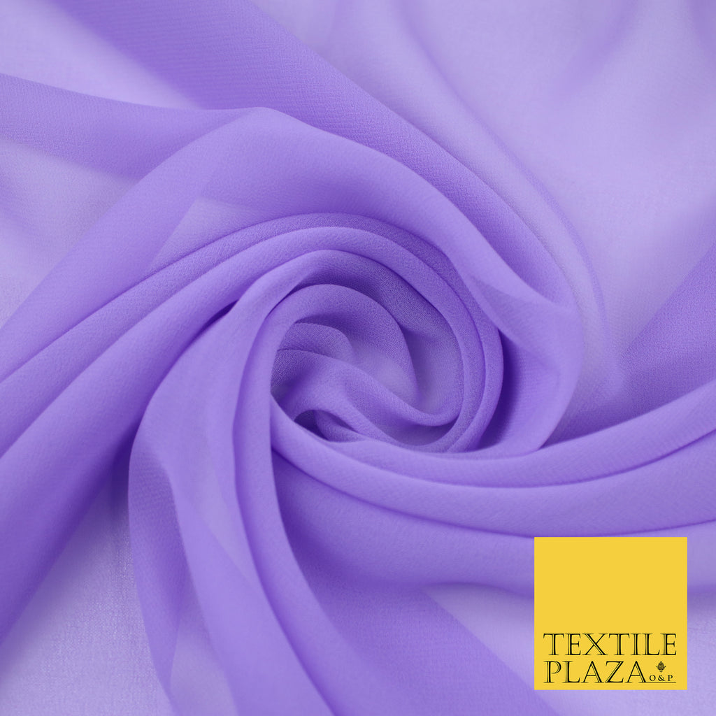PERIWINKLE PURPLE Premium Plain Dyed Chiffon Fine Soft Georgette Sheer Dress Fabric 8417