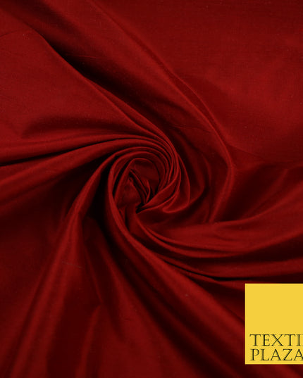 STRAWBERRY RED Luxury 100% PURE Plain Dupion Raw Silk Handloom Dress Fabric 8426