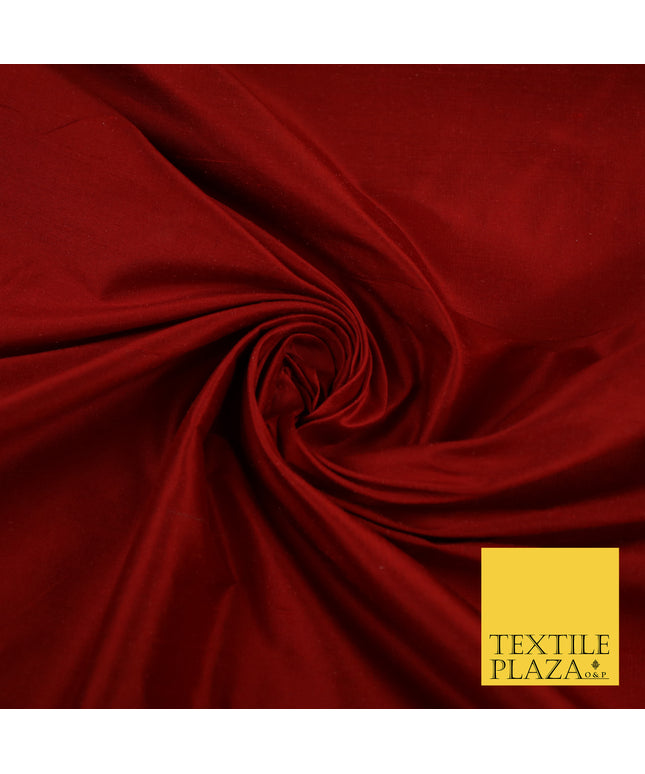 STRAWBERRY RED Luxury 100% PURE Plain Dupion Raw Silk Handloom Dress Fabric 8426