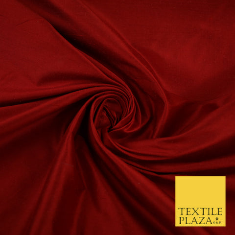STRAWBERRY RED Luxury 100% PURE Plain Dupion Raw Silk Handloom Dress Fabric 8426