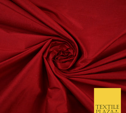 RED Luxury 100% PURE Plain Dupion Raw Silk Handloom Dress Fabric 8427