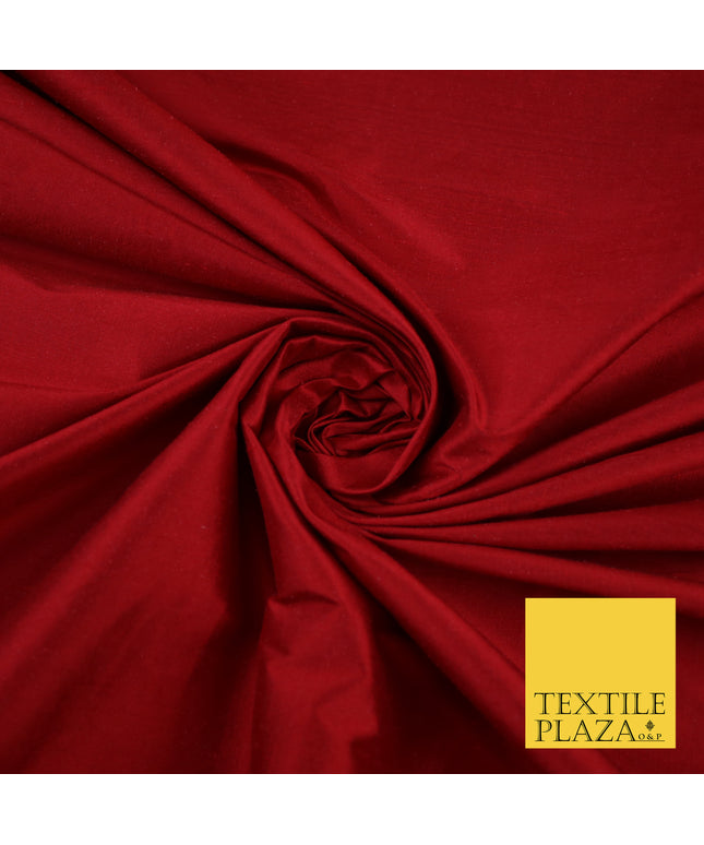 RED Luxury 100% PURE Plain Dupion Raw Silk Handloom Dress Fabric 8427