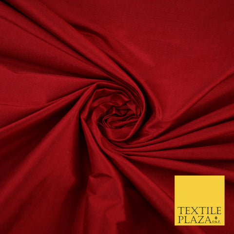 RED Luxury 100% PURE Plain Dupion Raw Silk Handloom Dress Fabric 8427