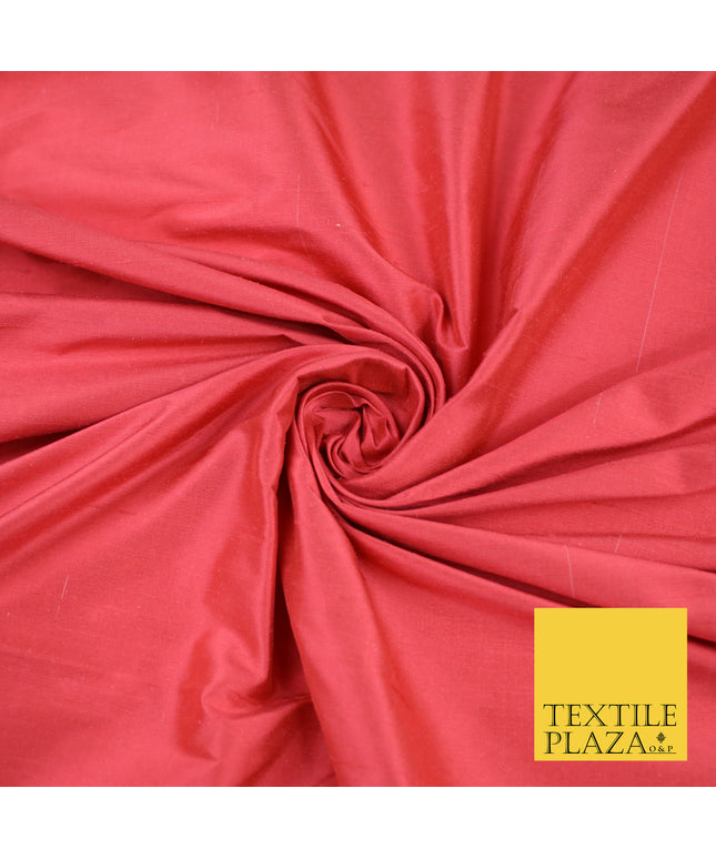 PEACH Luxury 100% PURE Plain Dupion Raw Silk Handloom Dress Fabric 8429