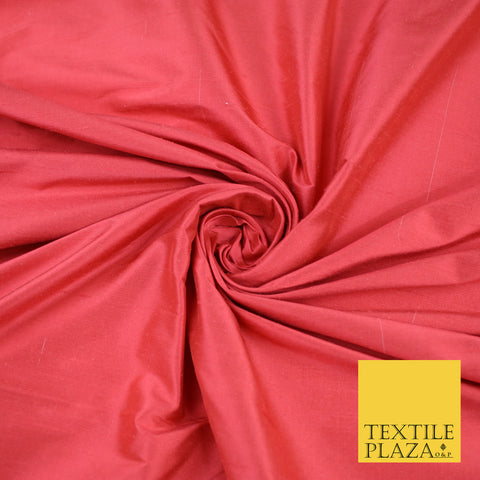 PEACH Luxury 100% PURE Plain Dupion Raw Silk Handloom Dress Fabric 8429