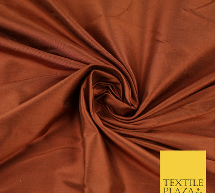 RUST Luxury 100% PURE Plain Dupion Raw Silk Handloom Dress Fabric 8430