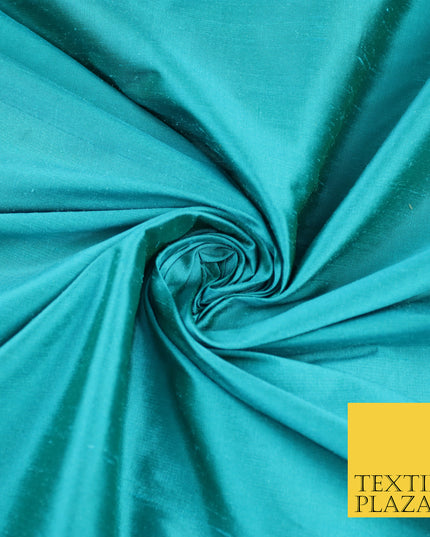 AQUA Luxury 100% PURE Plain Dupion Raw Silk Handloom Dress Fabric 8433