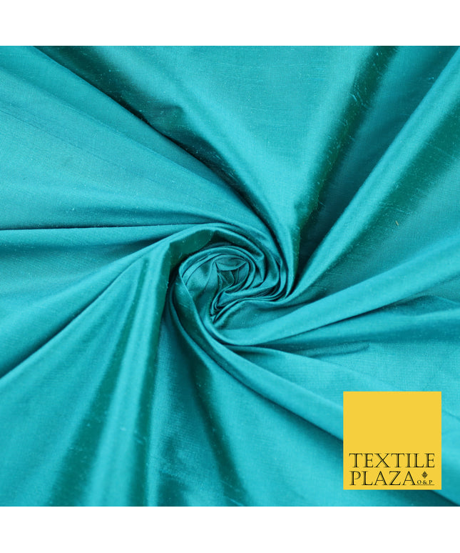 AQUA Luxury 100% PURE Plain Dupion Raw Silk Handloom Dress Fabric 8433