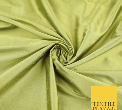 OLIVE Luxury 100% PURE Plain Dupion Raw Silk Handloom Dress Fabric 8434